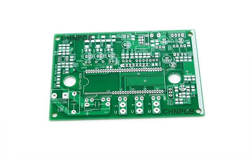 Close-up of clean soldering pads and clear silkscreen on a HASL double-sided circuit board