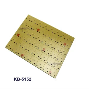 KB-5152 22F copper clad laminate reverse side showing Kingboard KB watermark on yellow paper-core substrate