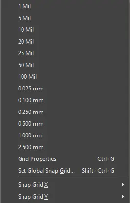 Switching units between mil and mm in Altium Designer for PCB grid accuracy